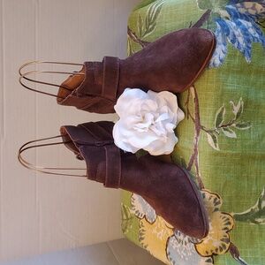 Lucky Brand Ankle Boots Burnished Brown Harness, 8.5 M Enitha